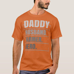 Camiseta Mens Pai Marido Fazendeiro Herói Engraçado Padre