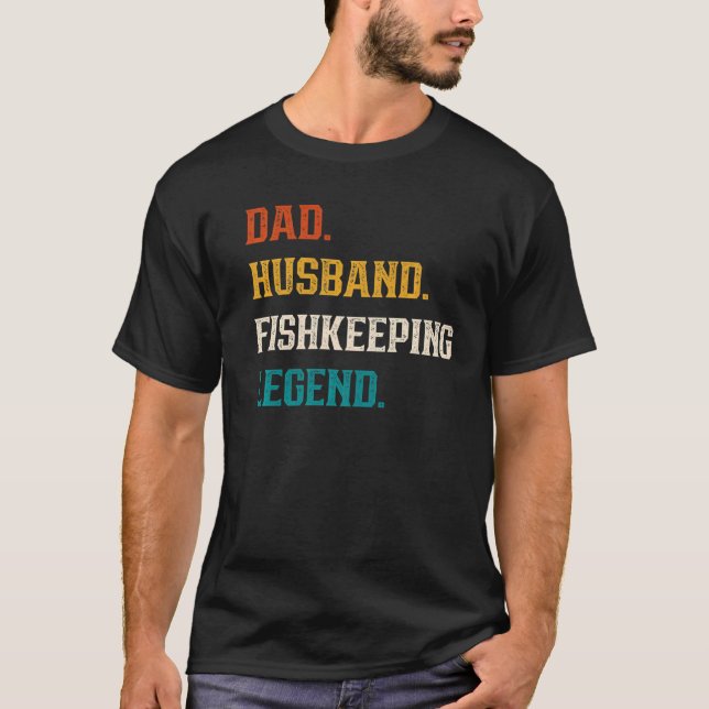Camiseta Mens Pai Marido Fishheld Legend Fishheld Lo (Frente)