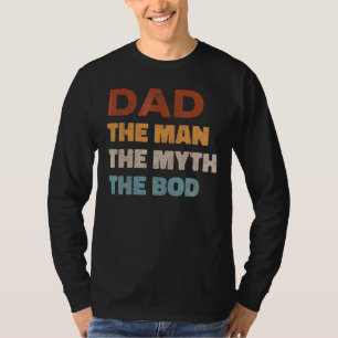 Camiseta Mens Pai O Homem O Mito O Bacalhau Retro Vin