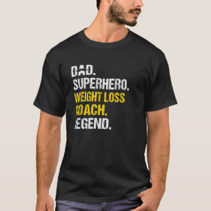Camiseta Mens Pai Super Herói Peso Perda Treinador Humor En