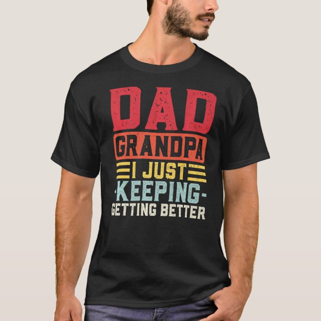 Camiseta Mens Pai Vovô Eu Só Estou Melhorando Gra (Frente)