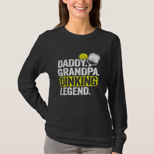 Camiseta Mens Pai Vovô Jantando Legenda Homens Pickle Ball