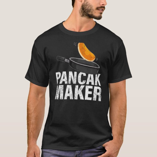 Camiseta Mens Pancake Maker Comida do Café da Manhã Pancake (Frente)