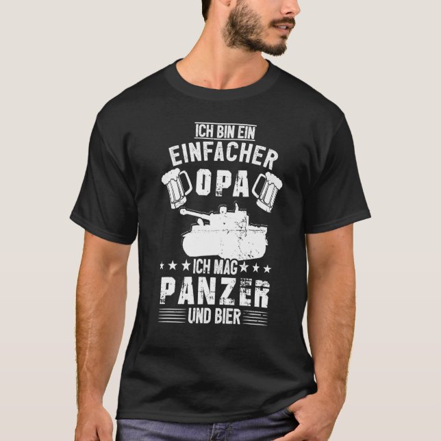 Camiseta Mens Panzer Opa Beer German Armed Formed Drives (Frente)