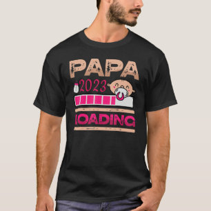 Camiseta Mens Papa 2023 Carregando Em Breve Para Ser Pai Ga