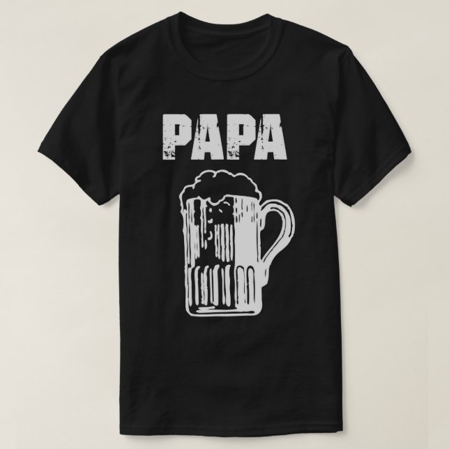 Camiseta Mens Papa Beer Engraçado T-Shirt Dia de os pais (Frente do Design)