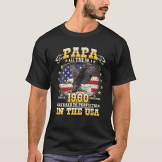 Camiseta Mens Papa Birthday dá Nascer 1960 T