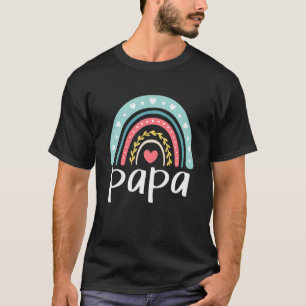Camiseta Mens Papa Cute Dad Family Matching Rainbow Graphic