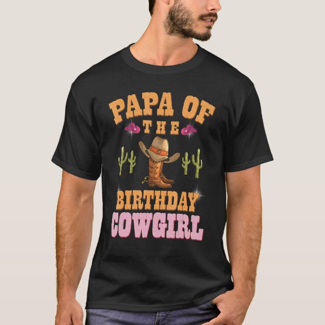 Camiseta Mens Papá Da Birthday Cowgirl Western Themed G (Frente)