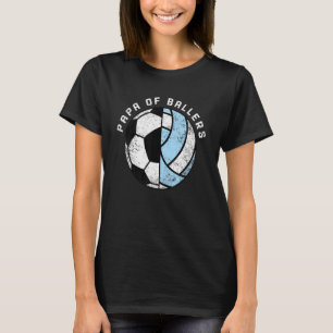 Camiseta Mens Papá De Balas De Futebol Papá De Voleibol