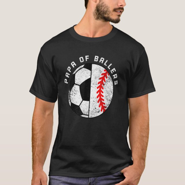 Camiseta Mens Papá De Balas Futebol De Baseball Papá (Frente)