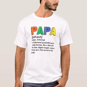 Camiseta Mens Papa Definição Novo Dia de os pais Nutriciona