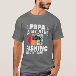Camiseta Mens Papa É Meu Nome Pesca É Meu Pescador De Jogo