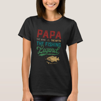 Camiseta Mens Papa Man Mito Legenda de Pesca Engraçado Pesc
