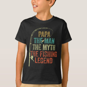 Camiseta Mens Papa O Homem O Mito A Legenda De Pesca Byb