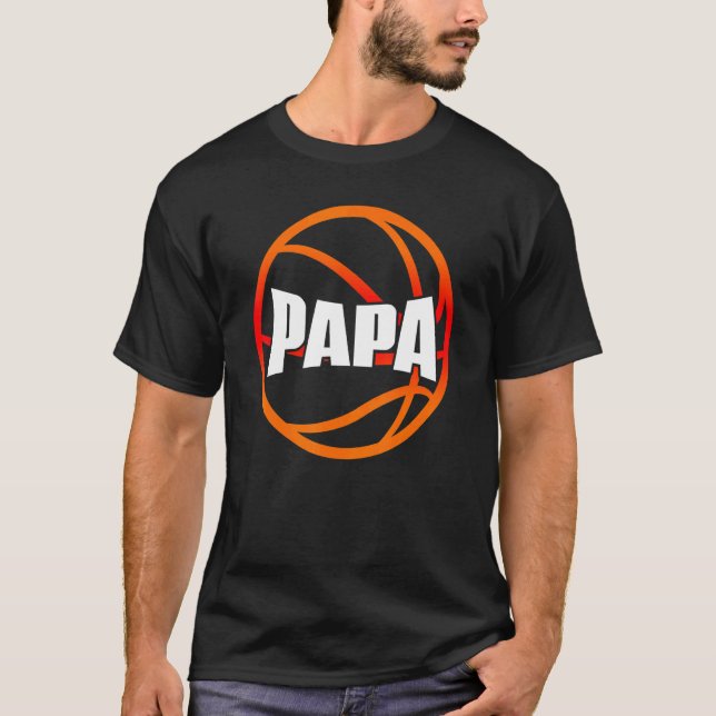 Camiseta Mens Papa Pai de basquetebol (Frente)