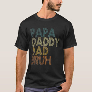 Camiseta Mens Papa Pai Pai Bruh Dia de os pais Engraçado