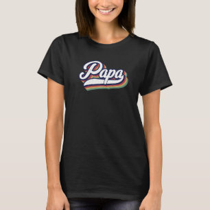 Camiseta Mens Papa Retro Novo Pai Pai para ser pai