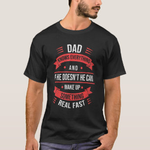 Camiseta Mens Papa sabe tudo Dia de os pais