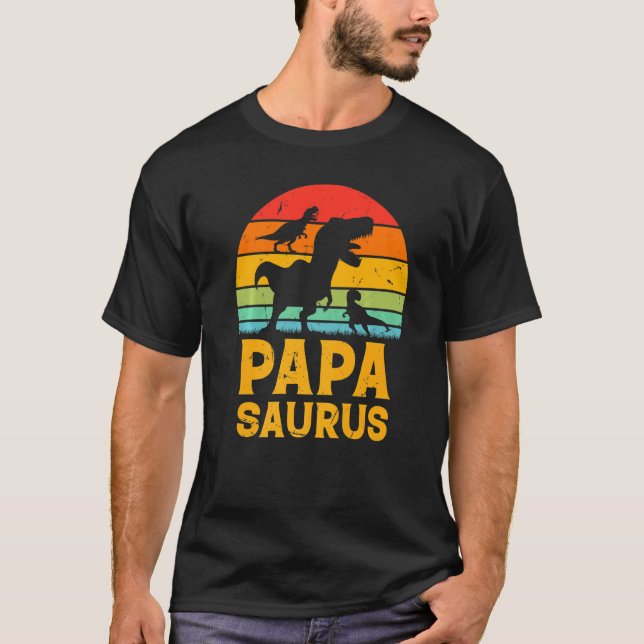 Camiseta Mens Papa Saurus Family Papa Dinosaur Papa Dino Pa (Frente)