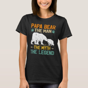 Camiseta Mens Papa Ursa O Homem Mito A Lenda Ursa Papai Fat