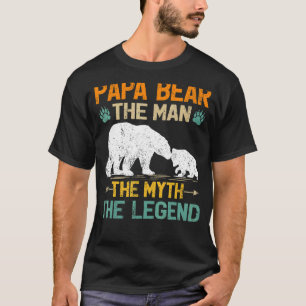 Camiseta Mens Papa Ursa O Homem Mito A Lenda Ursa Papai Fat
