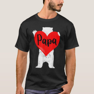 Camiseta Mens Papa Urso Abraça Grande Namorados Vermelho