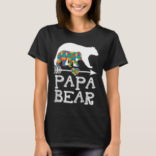 Camiseta Mens Papa Urso Autismo Homens Pai Autismo Autismo 