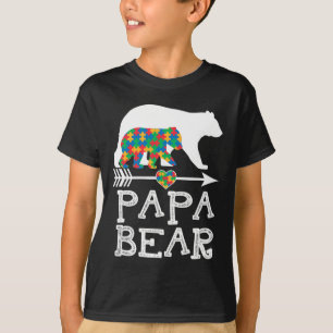 Camiseta Mens Papa Urso Autismo Homens Pai Autismo Autismo 