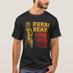 Camiseta Mens Papa Urso Dia de os pais Engraçado Retro