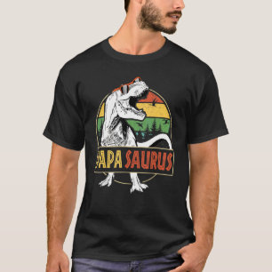Camiseta Mens Papasaurus Rex Dinossaur Papa Saurus Pais