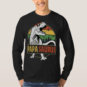 Camiseta Mens Papasaurus Rex Dinossaur Papa Saurus Pais