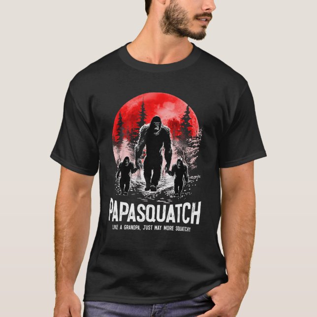 Camiseta Mens Papasquatch Como Um Vovô Só Muito Mais Esquad (Frente)