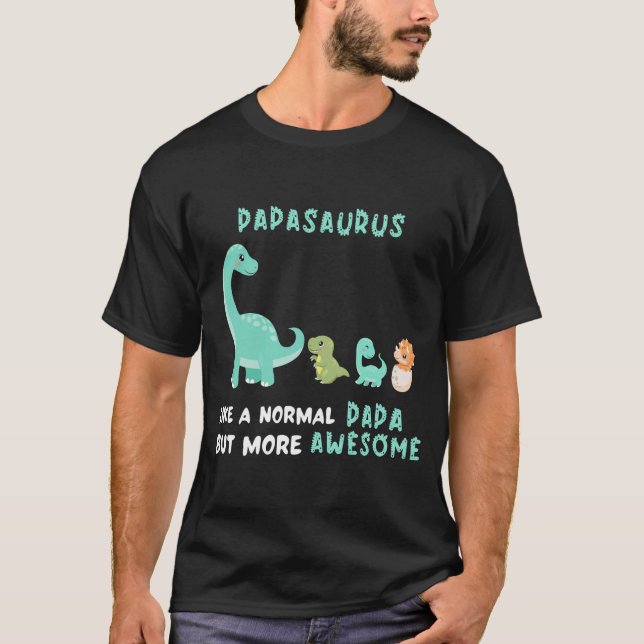 Camiseta Mens Papassauro Como Um Papá Normal Mas Mais (Frente)