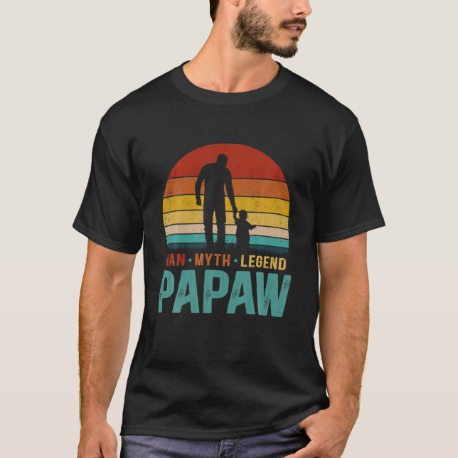 Camiseta Mens Papaw Man Myend Legend for Mens (Frente)