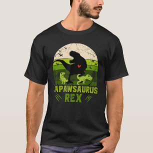 Camiseta Mens Papawsaurus Rex 2 Crianças Sunset Para Pais D