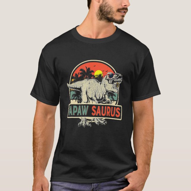 Camiseta Mens Papawsaurus Rex Dinosaur Papaw Saurus Pai" (Frente)