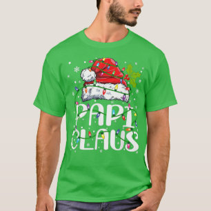 Camiseta Mens Papi Claus Natal Luzes Mães da Família Pajama