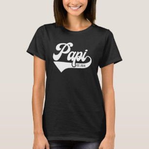 Camiseta Mens Papi Est 2024 Logo Será Novo Papi Funny Fathe