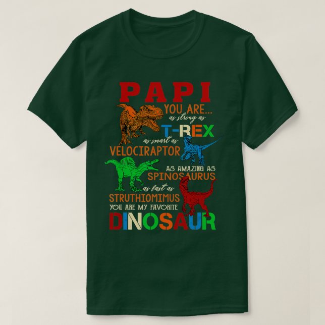Camiseta Mens Papi Você É Tão Forte Como T Rex Funny Dinosa (Frente do Design)