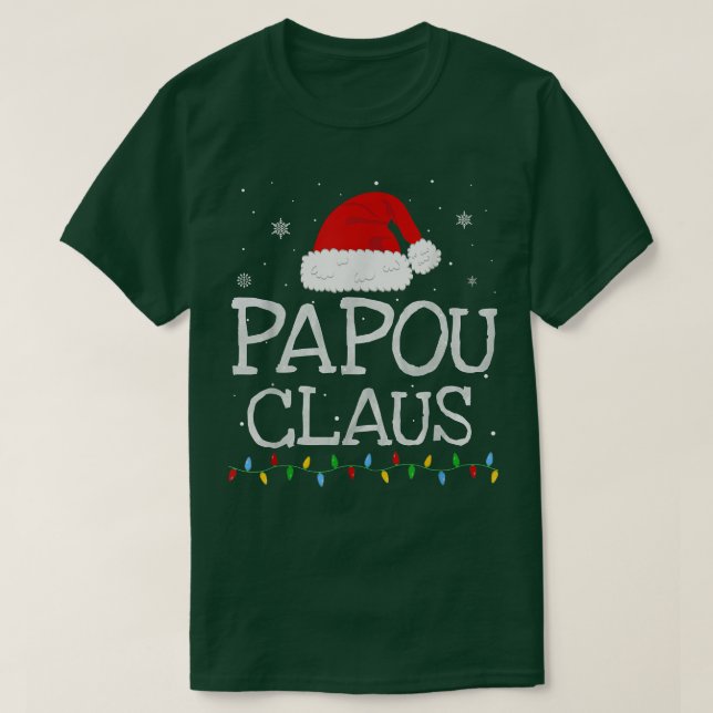 Camiseta Mens Papou Claus Xmas Santa Hat Matando o Natal (Frente do Design)