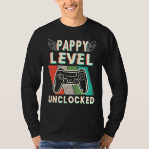 Camiseta Mens Pappy Level Unlocked Levado Até Pappy Fath