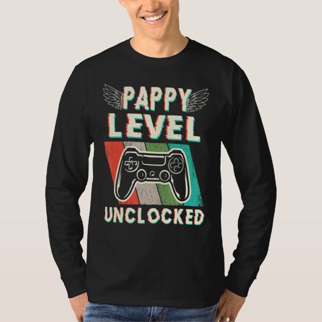 Camiseta Mens Pappy Level Unlocked Levado Até Pappy Fath (Frente)