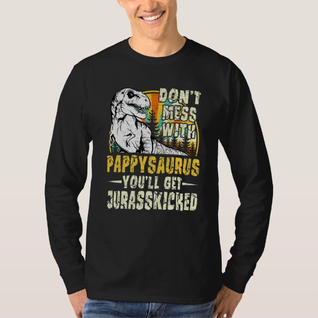 Camiseta Mens Pappy Rex Saurus Papasaurus Dinossauros Homen (Frente)