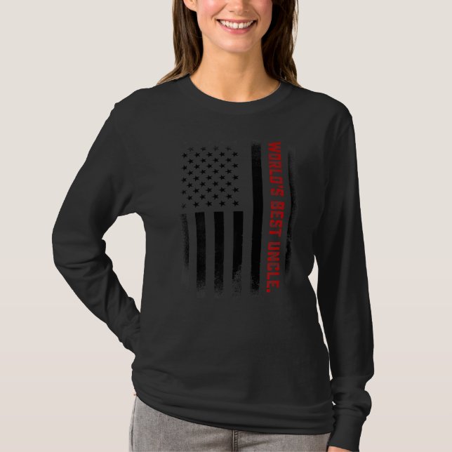Camiseta Mens para a bandeira do melhor tio do mundo (Frente)