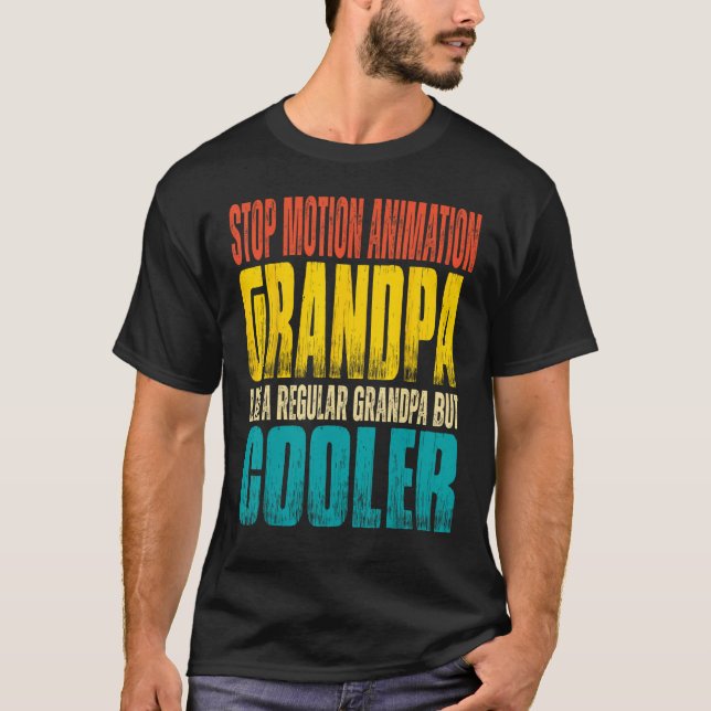 Camiseta Mens Param de Animação de Movimento Vovô Como um V (Frente)