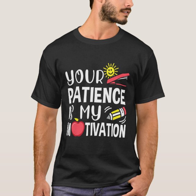 Camiseta Mens  Paraprofessional Patience My Motivation Para (Frente)
