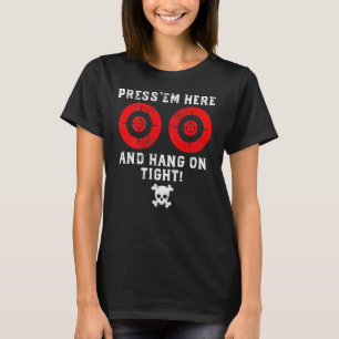 Camiseta Mens Passageiros Instruções Pressione-Me Aqui Engr