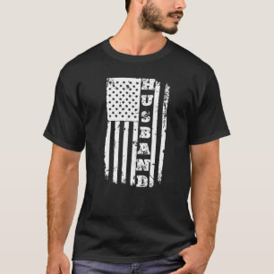 Camiseta Mens Patriótica Americana Bandeira Padre Pai Husb