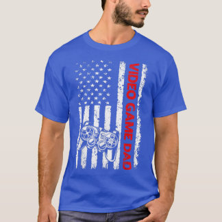 Camiseta Mens Patriótico Jogo Pai de Sinalizador Americano